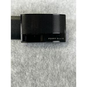 NEW Perry Ellis Bonded Leather Black Belt Size XL 42/44